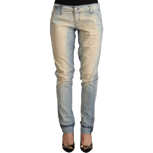 Acht Chic Light Blue Skinny Cotton Jeans light-blue-washed-cotton-low-waist-skinny-denim-jeans