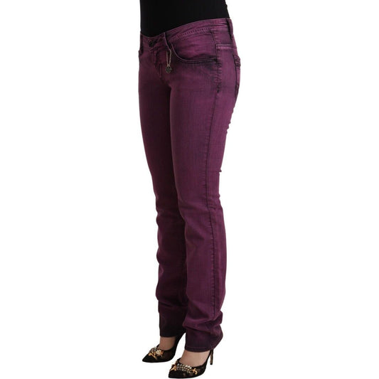 Costume National Elegant Purple Slim Fit Denim Jeans purple-cotton-stretch-slim-fit-denim-jeans