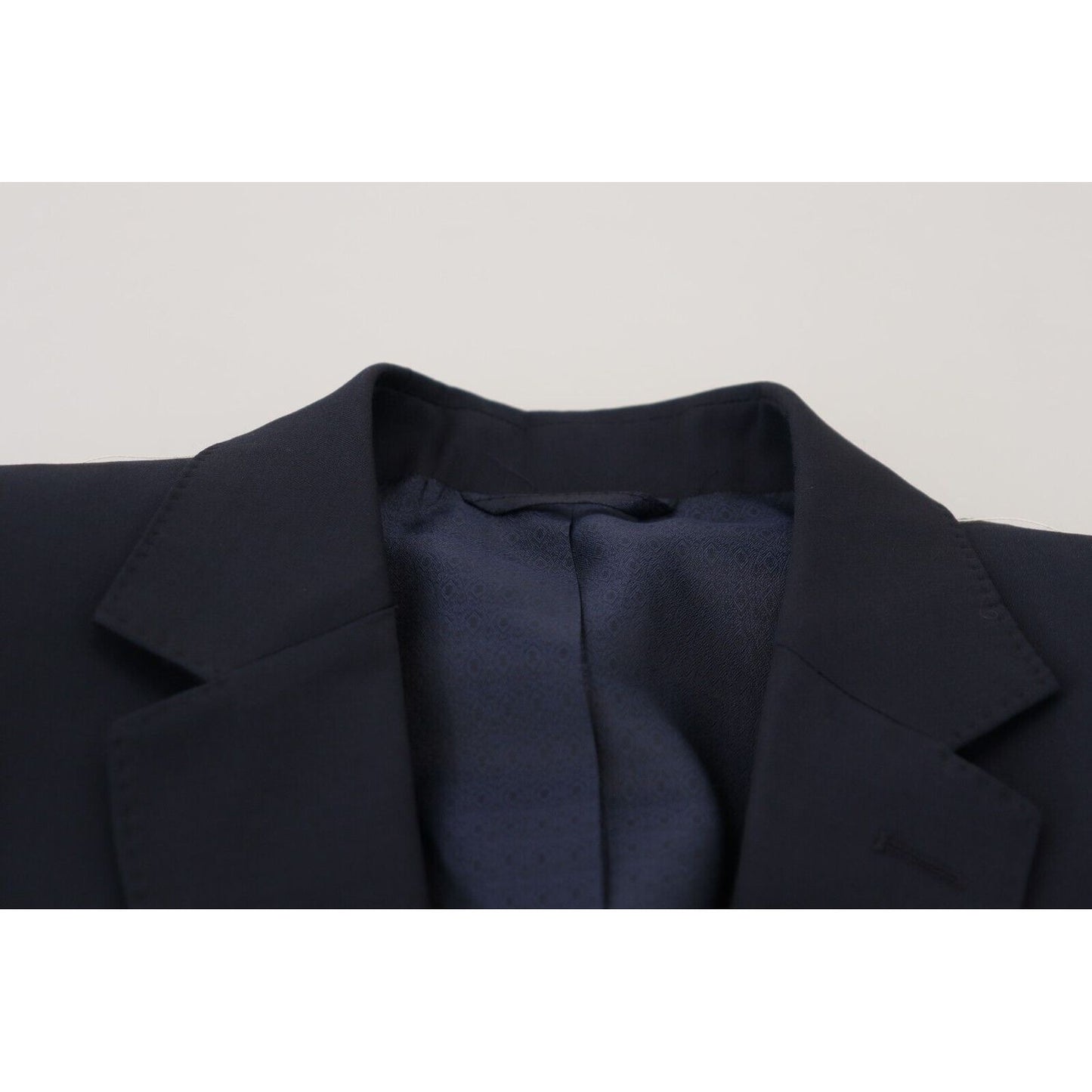 Dolce & Gabbana Elegant Dark Blue Slim Fit Wool Blazer dark-blue-wool-single-breasted-martini-blazer