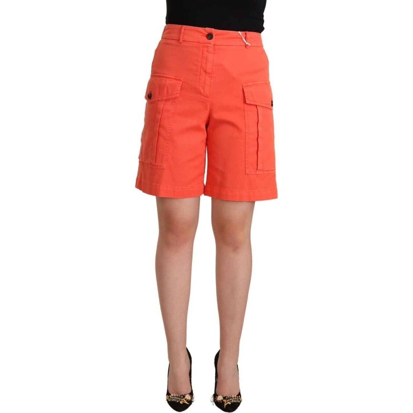 Peserico Chic High-Waisted Cargo Shorts in Vibrant Orange orange-cotton-high-waist-cargo-casual-shorts s-l1600-36-5-7acf91b6-cdd.jpg