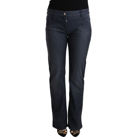 MARGHI LO' Chic Dark Blue Straight Cut Jeans dark-blue-cotton-straight-denim-jeans