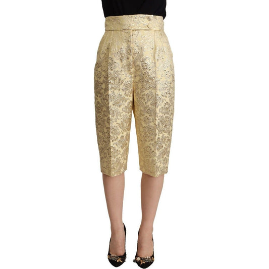 Dolce & Gabbana Elegant Beige High-Waisted Cropped Pants beige-floral-brocade-high-waist-trouser-cropped-pants s-l1600-39-7-dafc6151-002.jpg