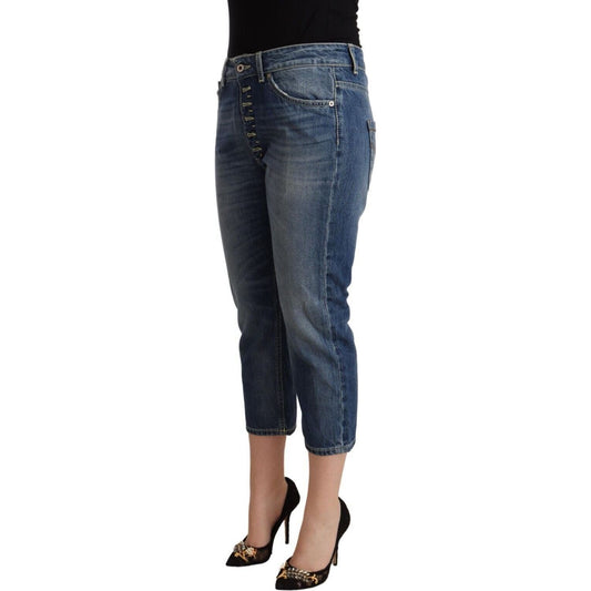 Dondup Elegant Mid-Waist Cotton Denim Jeans blue-washed-mid-waist-capri-denim-jeans