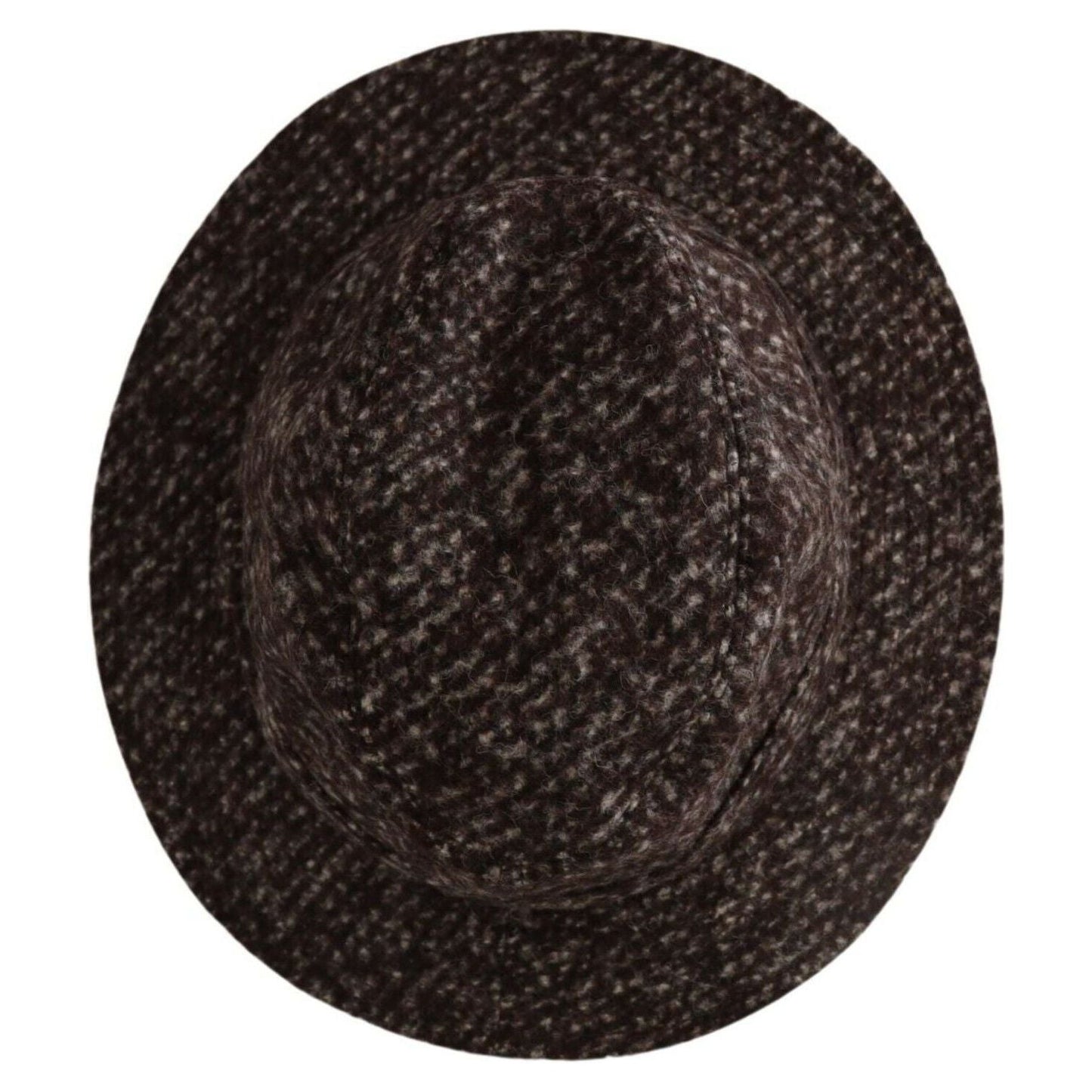 Dolce & Gabbana Elegant Gray Tweed Wide Brim Hat gray-melange-blended-textured-tweed-hat