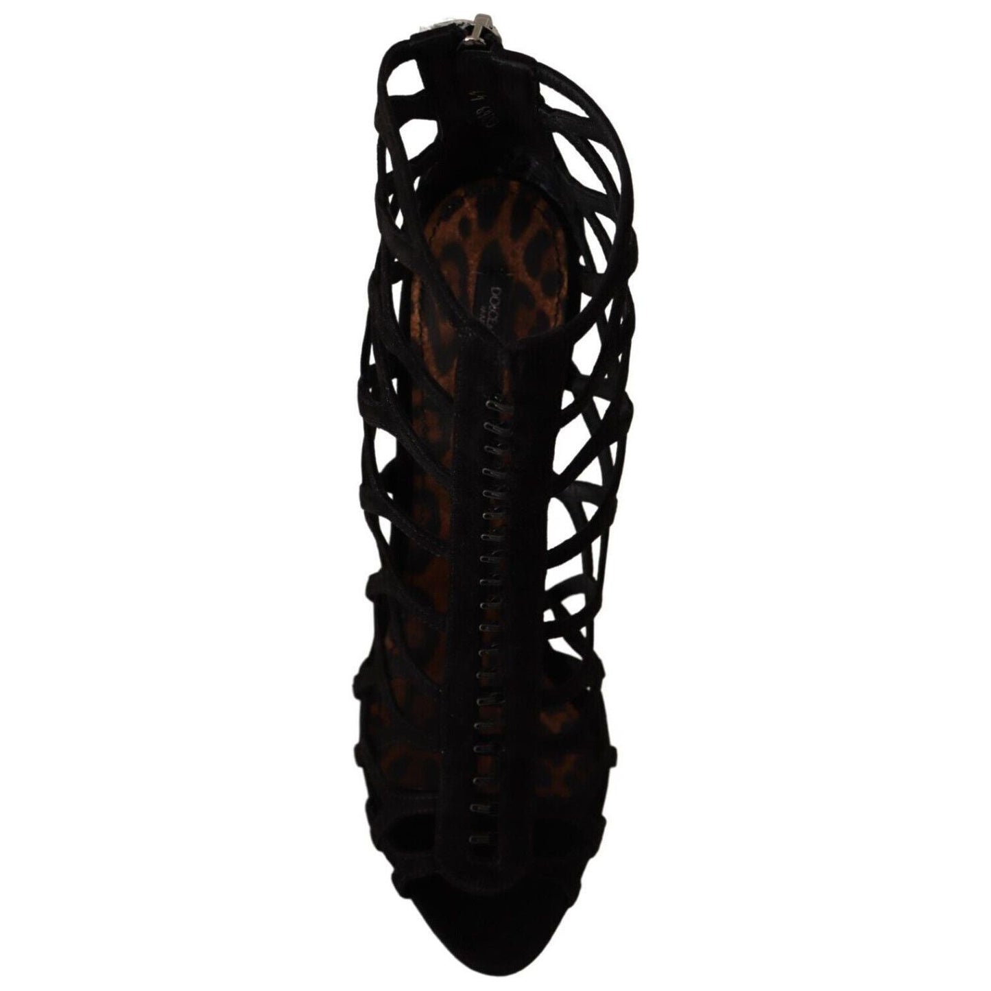 Dolce & Gabbana Elegant Black Suede Heels Sandals black-suede-stiletto-heels-bette-sandals-shoes