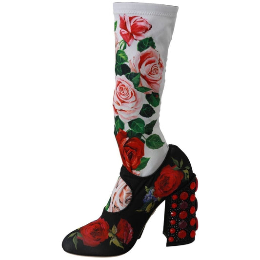 Dolce & Gabbana Floral Embellished Socks Boots black-floral-socks-crystal-jersey-boots-shoes s-l1600-41-11-a69bb386-43e.jpg