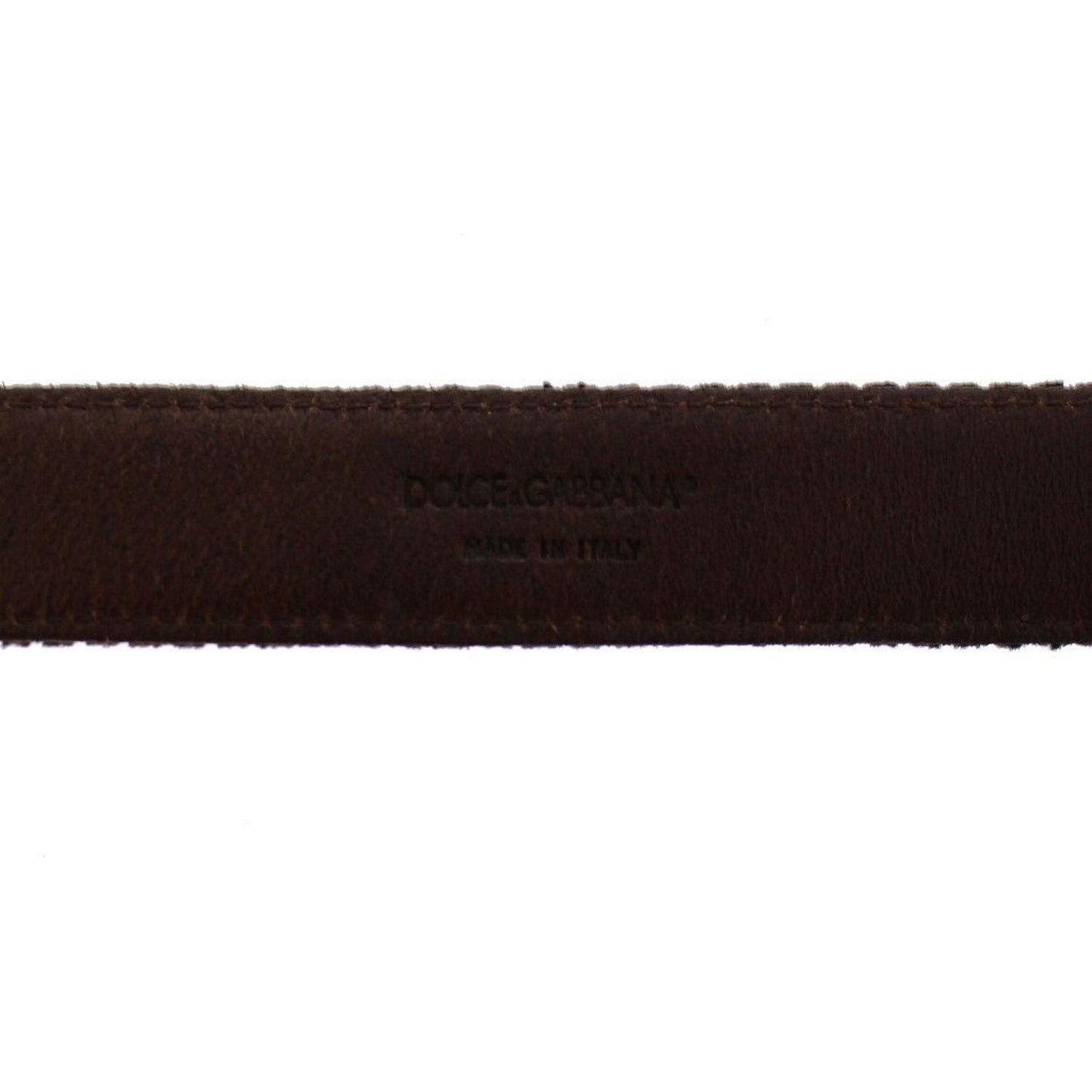 Dolce & Gabbana Elegant Leather-Cotton Fusion Men's Belt Belt brown-leather-logo-cintura-gurtel-belt-2