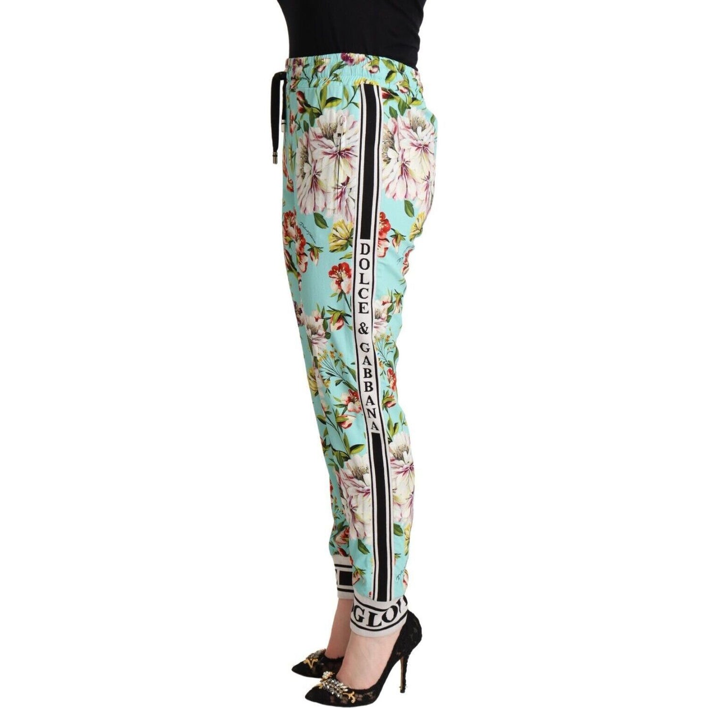 Dolce & Gabbana Green Floral Print Mid Waist Trouser Jogger Pants green-floral-print-mid-waist-trouser-jogger-pants s-l1600-43-6-7833dec1-1f7.jpg
