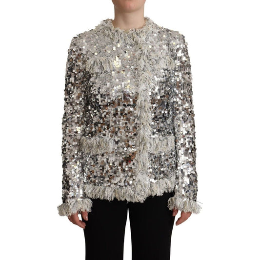 Dolce & Gabbana Chic Silver Sequined Jacket Coat silver-sequined-shearling-long-sleeves-jacket s-l1600-44-3-8b89de93-8bb.jpg