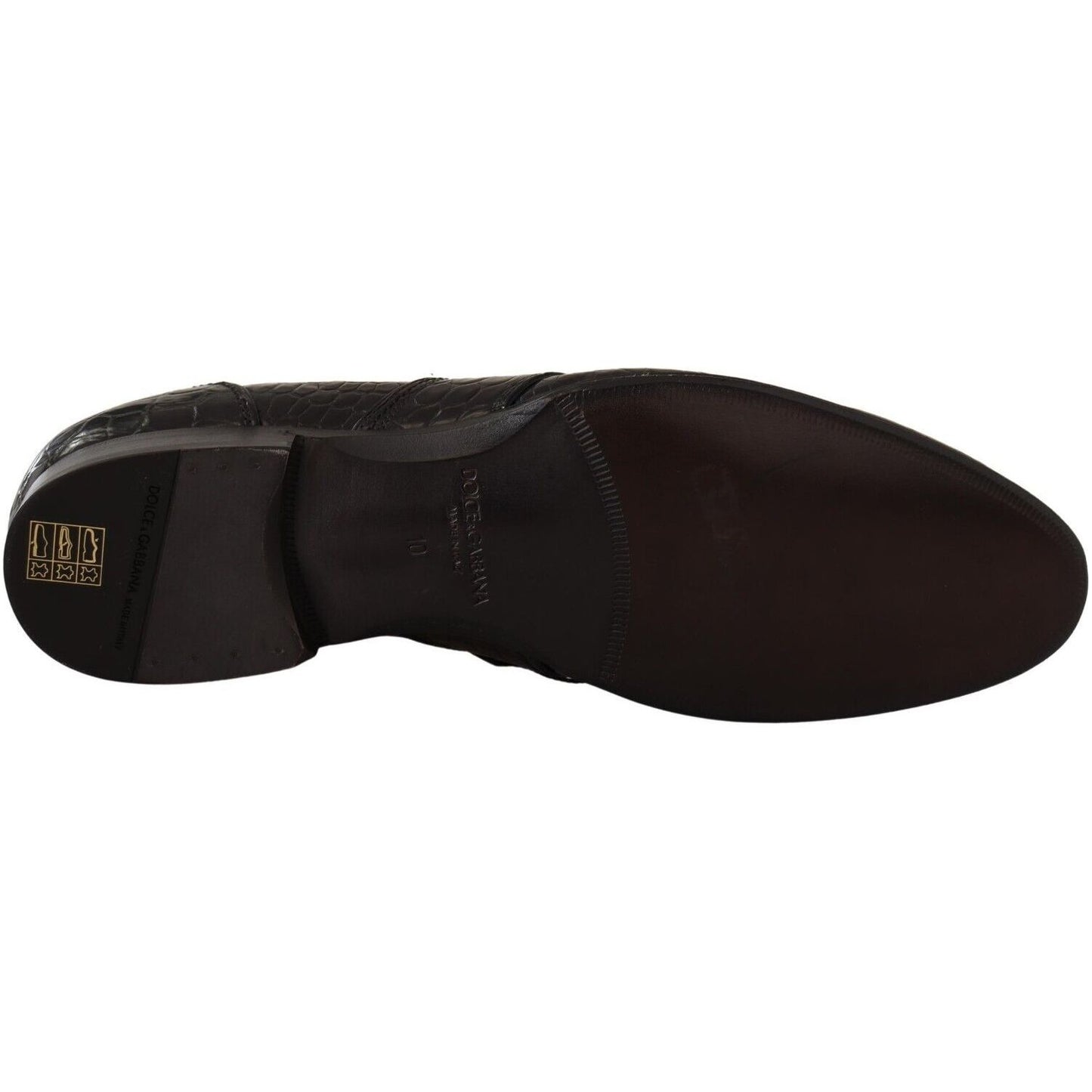 Dolce & Gabbana Elegant Crocodile Leather Moccasin Shoes black-crocodile-leather-slip-on-moccasin-shoes