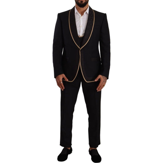 Dolce & Gabbana Elegant Black Silk Blend 3-Piece Suit black-sicilia-single-breasted-3-piece-suit