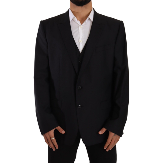 Dolce & Gabbana Elegant Martini Two-Piece Suit Blazer black-single-breasted-coat-2-piece-martini-blazer
