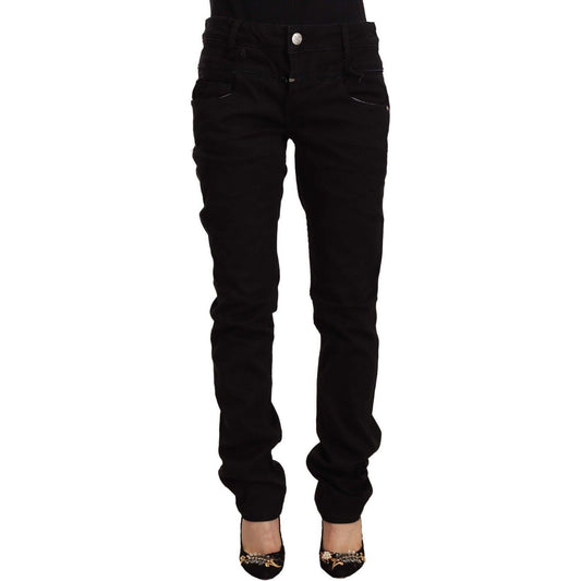 Acht Chic Black Low Waist Skinny Jeans black-low-waist-cotton-stretch-denim-skinny-jeans