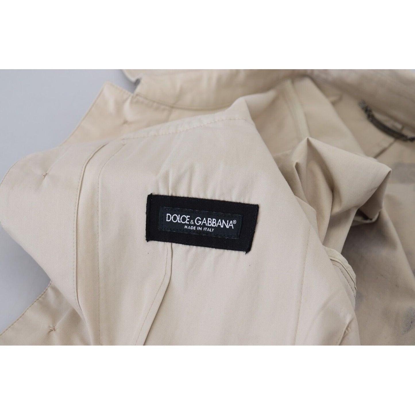 Dolce & Gabbana Elegant Beige Cotton Button-Down Shirt beige-camouflage-cotton-long-sleeves-casual-shirt