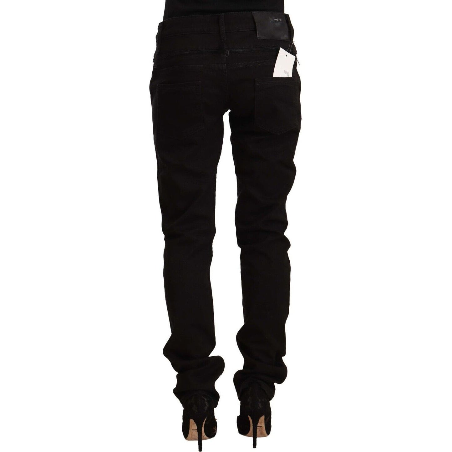 Acht Chic Black Low Waist Skinny Jeans black-low-waist-cotton-stretch-denim-skinny-jeans