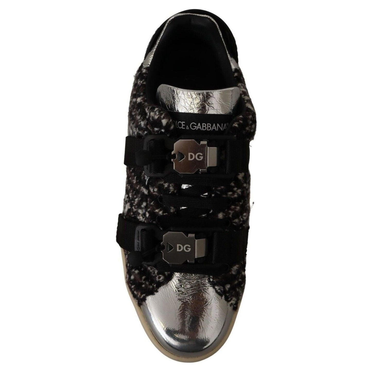 Dolce & Gabbana Silver Elegance Leather Sneakers silver-leather-brown-cotton-wool-sneakers-shoes s-l1600-5-12-b9a48af6-2df.jpg