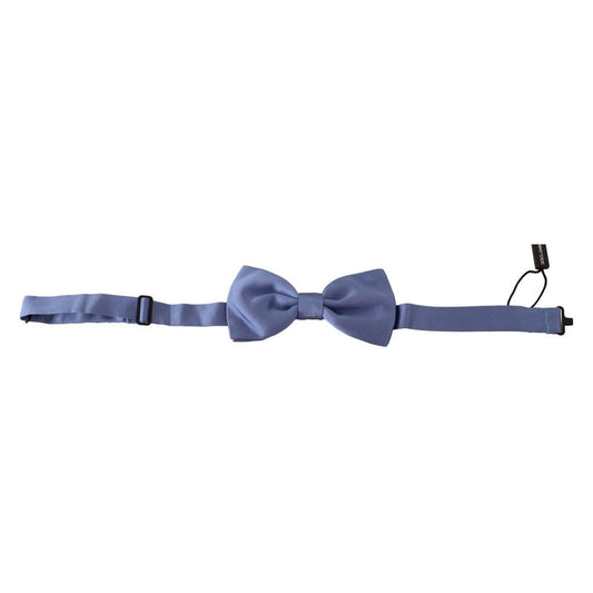 Dolce & Gabbana Elegant Purple Silk Bow Tie Necktie purple-100-silk-adjustable-neck-papillon-bow-tie