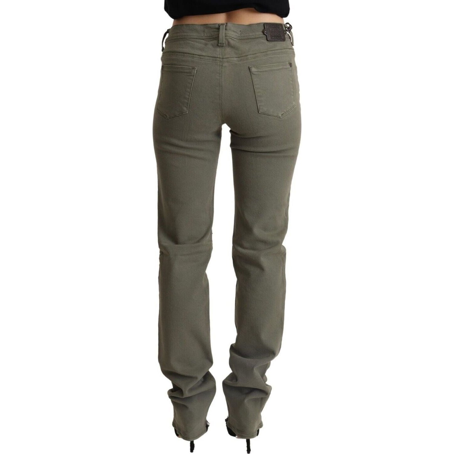 Ermanno Scervino Chic Grey Low Waist Skinny Jeans gray-low-waist-cotton-skinny-denim-trouser-jeans