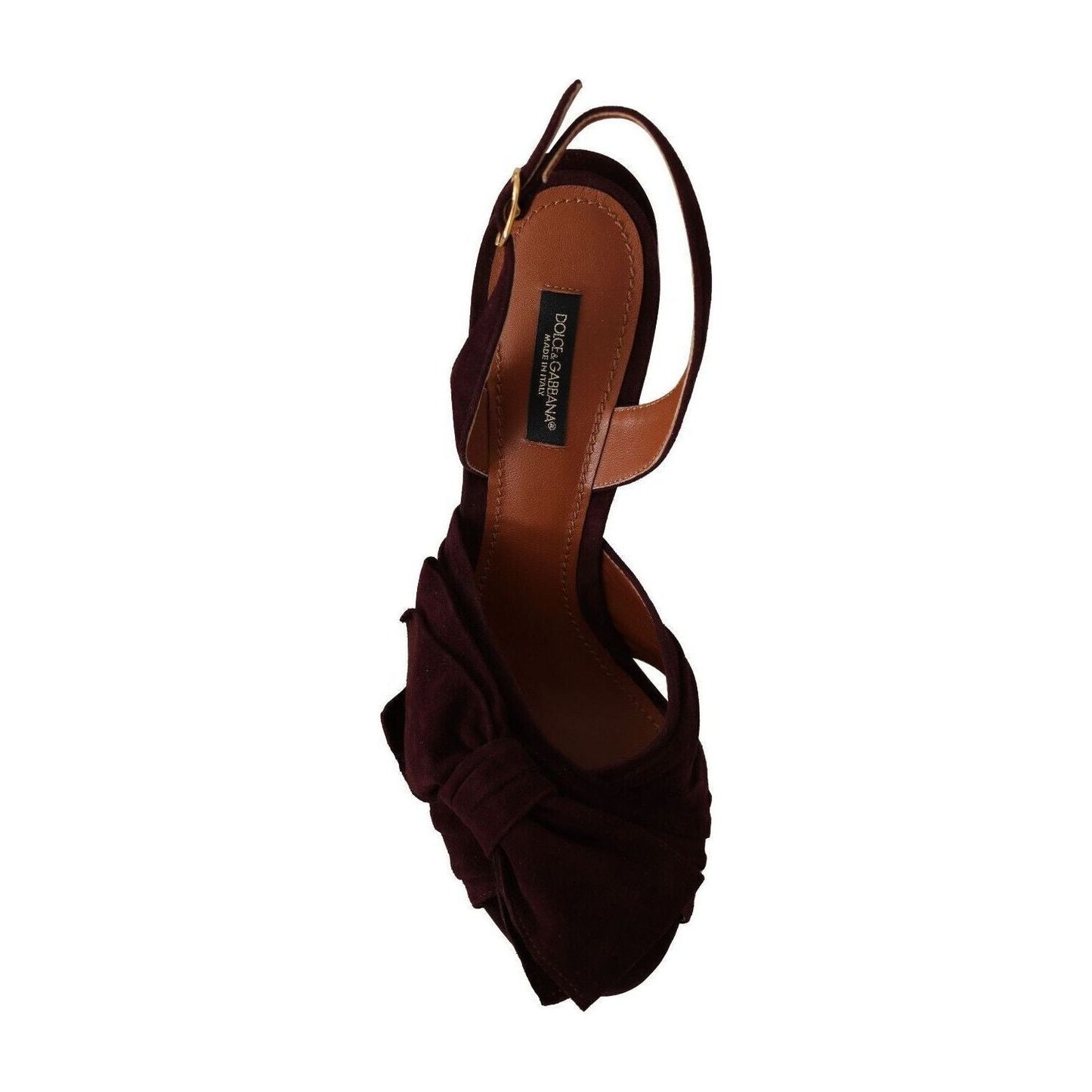 Dolce & Gabbana Elegant Purple Suede Heels Sandals dark-purple-suede-ankle-strap-sandals-shoes