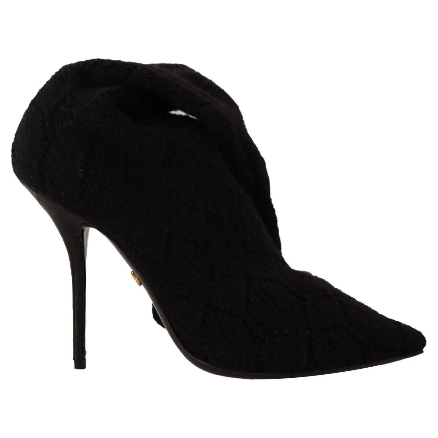 Dolce & Gabbana Elegant Black Stretch Socks Boots black-stretch-socks-knee-high-booties-shoes-1