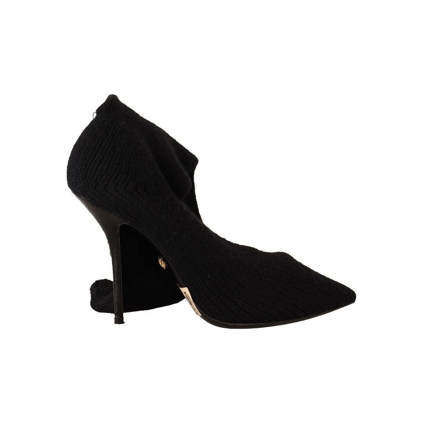 Dolce & Gabbana Elegant Stretch Socks Boots in Black black-stretch-socks-knee-high-booties-shoes-3