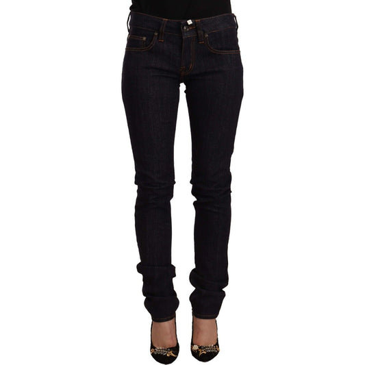 GF Ferre Chic Black Slim Fit Designer Jeans black-mid-waist-cotton-denim-skinny-jeans