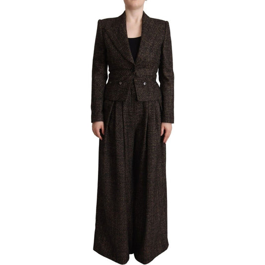 Dolce & Gabbana Chic Wool Blend Suit Set dark-brown-wool-single-breasted-2-pc-jacket-pants
