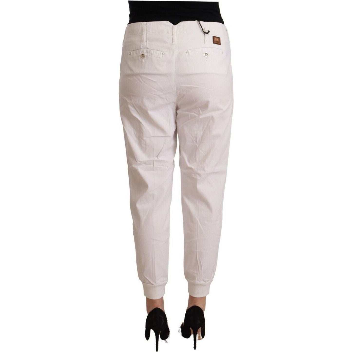 Met Chic White Tapered Cropped Pants white-cotton-mid-waist-tapered-cropped-pants