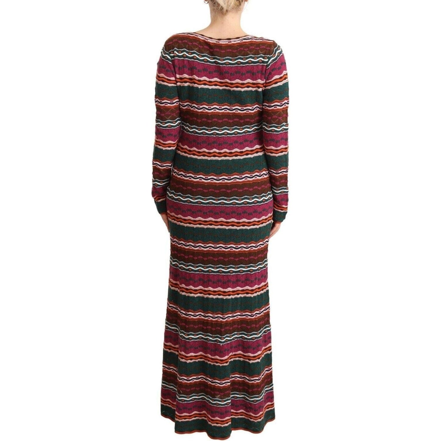 Missoni Multicolor Striped Long Sleeve Sheath Dress multicolor-stripe-wool-knitted-maxi-sheath-dress