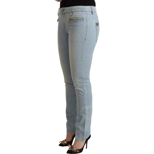 MILA SCHÖN Elegant Slim Fit Cotton Blend Jeans light-blue-cotton-mid-waist-slim-fit-denim-jeans