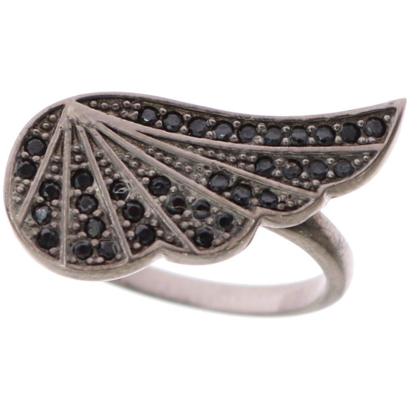 Nialaya Black Rhodium Silver Crystal Ring Ring silver-womens-black-cz-rhodium-925-ring