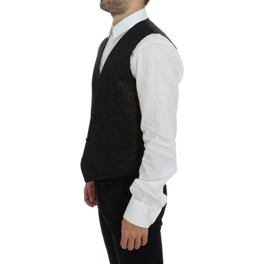 Dolce & Gabbana Elegant Brown Black Wool Blend Dress Vest black-wool-logo-dress-gilet-vest s-l1600-55-fabbae86-ae6.jpg