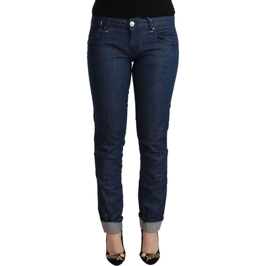 Acht Sleek Low Waist Skinny Denim blue-cotton-low-waist-skinny-denim-folded-hem-jeans