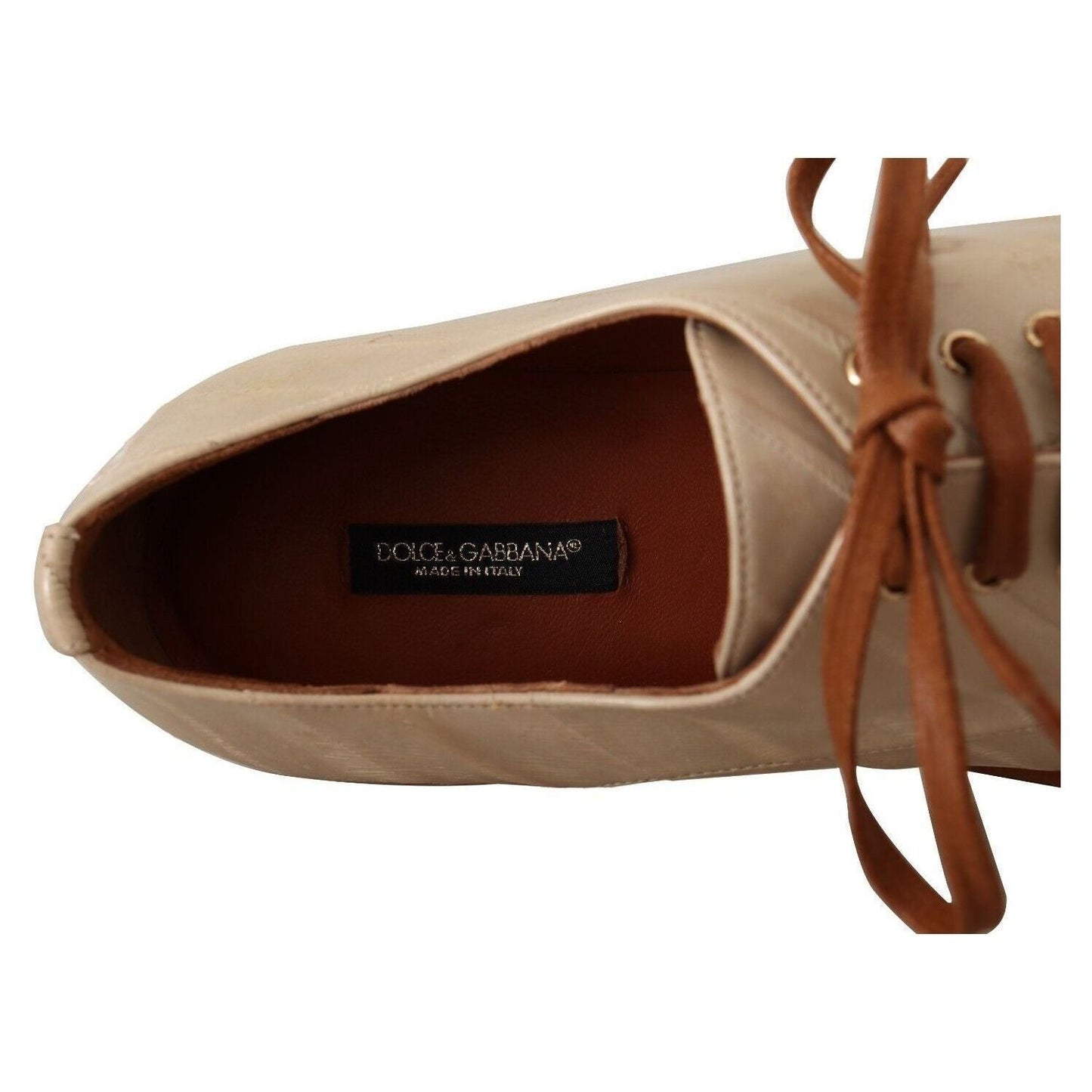 Dolce & Gabbana Elegant Beige Eel Leather Formal Flats white-eel-leather-lace-up-formal-flats-shoes s-l1600-6-21-e389189a-494.jpg
