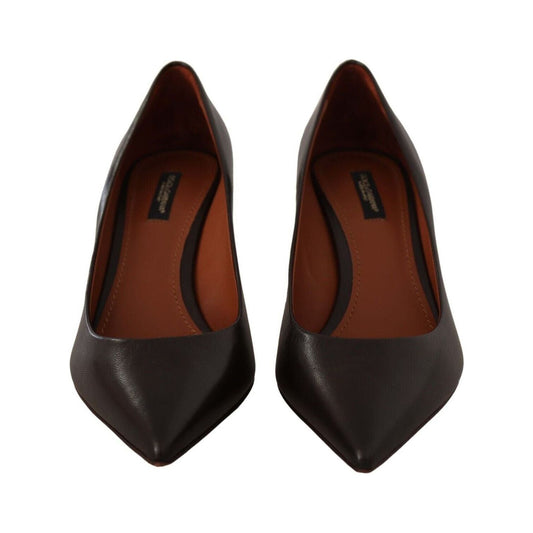 Dolce & Gabbana Elegant Brown Leather Heels Pumps brown-leather-kitten-mid-heels-pumps-shoes s-l1600-6-27-622a12bb-a00.jpg