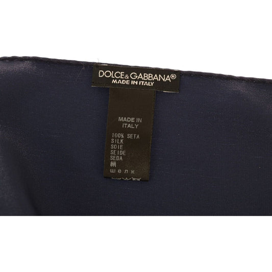 Dolce & Gabbana Elegant Silk Pocket Square in Lustrous Blue blue-100-silk-square-men-handkerchief-scarf