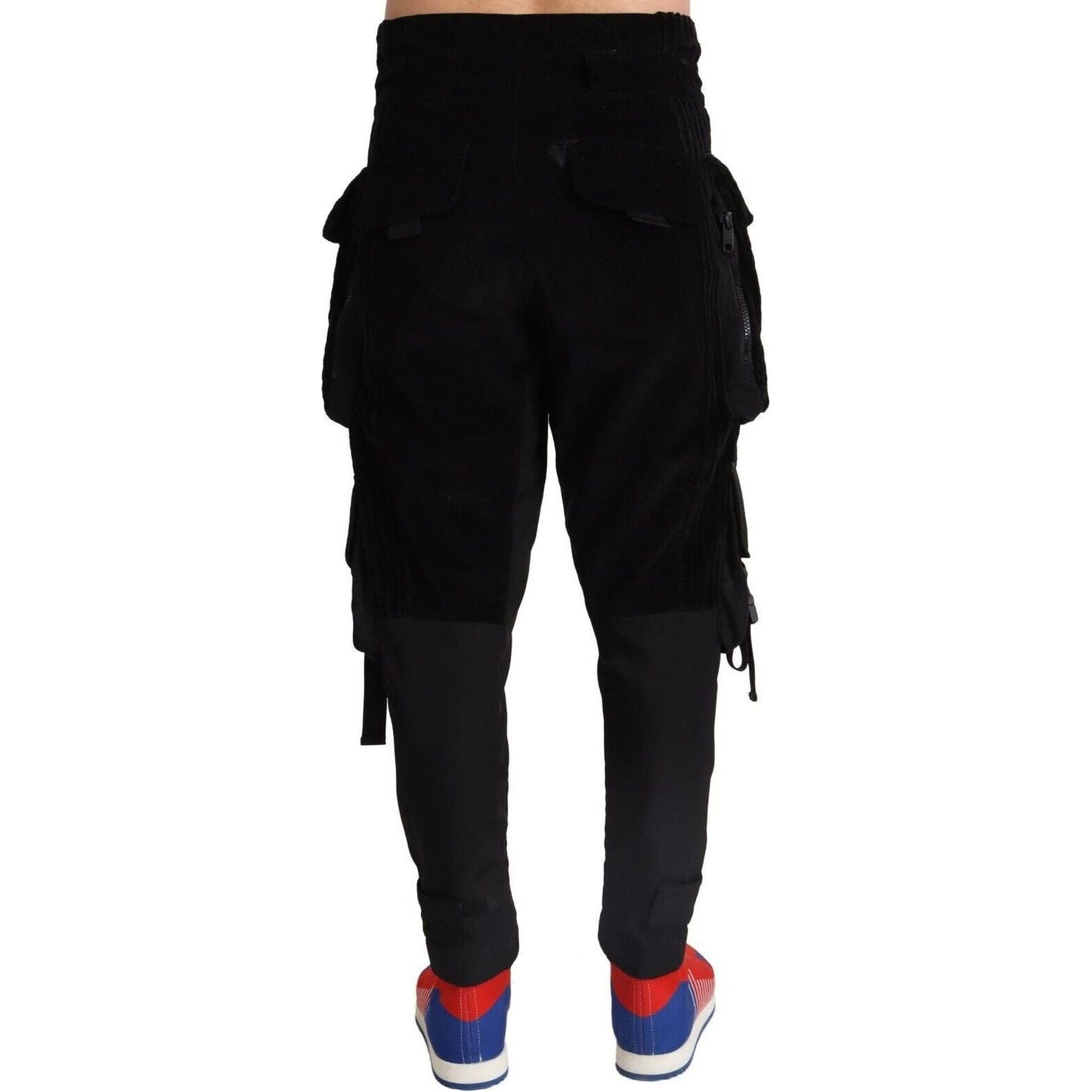 Dolce & Gabbana Elegant Black Cargo Corduroy Pants black-cotton-skinny-corduroy-cargo-pants