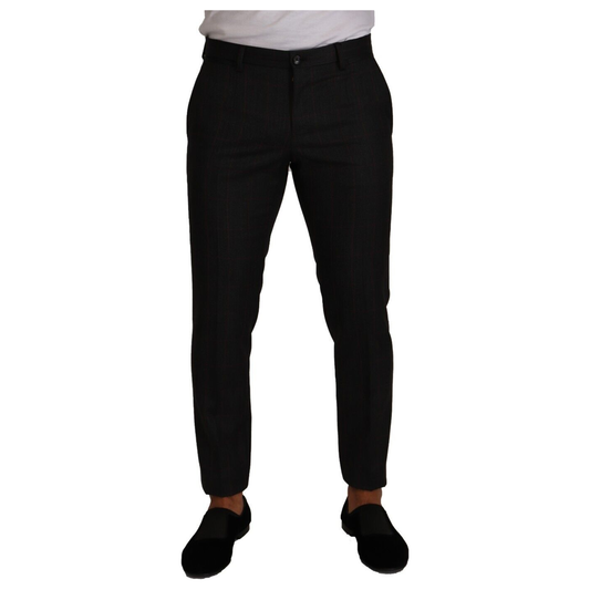 Dolce & Gabbana Elegant Gray Check Slim Fit Trousers gray-check-wool-formal-trouser-dress-pants s-l1600-60-c5f99c46-368.png