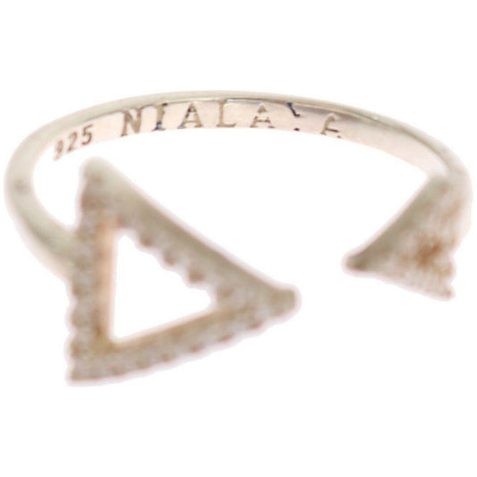 Nialaya Elegant Silver CZ Crystal Ring - Womens Accessory Ring silver-clear-cz-arrow-925-silver-ring s-l1600-60-ce841554-814.jpg