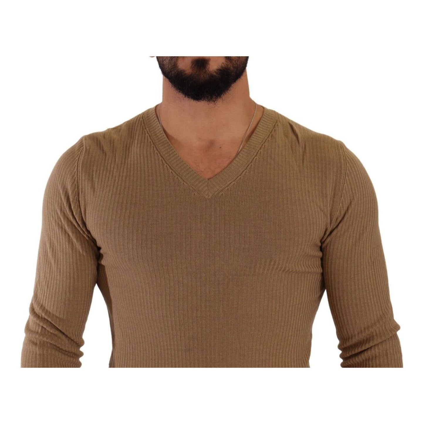 Ermanno Scervino Classic V-Neck Wool Sweater in Brown brown-wool-knit-v-neck-men-pullover-sweater s-l1600-63-1-fc8b0b10-453.jpg