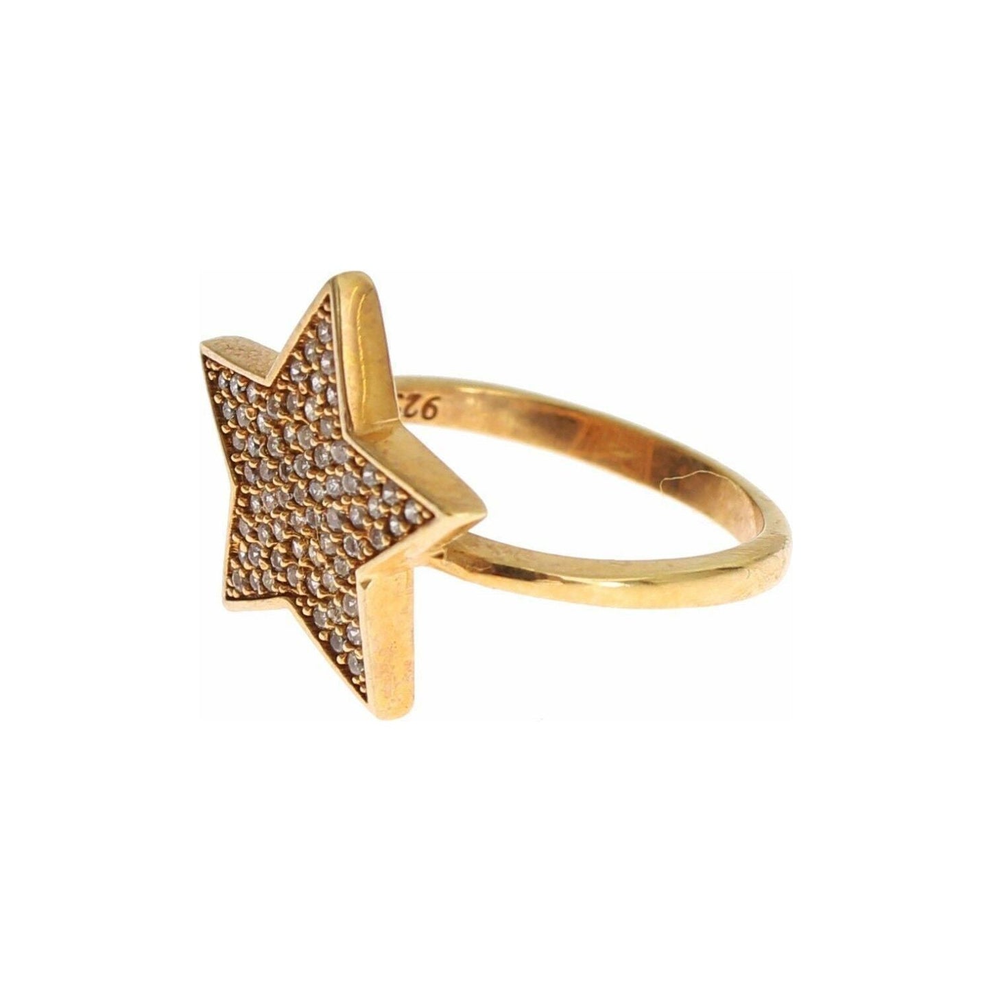 Nialaya Elegant Gold-Plated Sterling Silver Ring with CZ Crystals Ring star-gold-925-silver-womens-clear-ring s-l1600-66-2-8551d9a6-41c.jpg