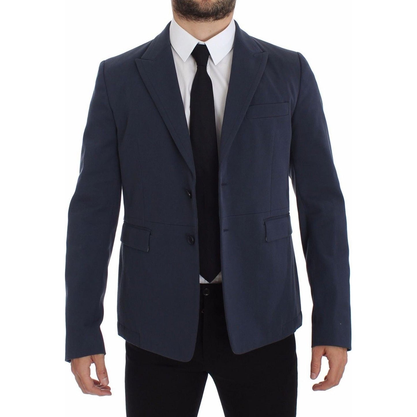 Dolce & Gabbana Elegant Blue Cotton Stretch Blazer Jacket blue-cotton-stretch-casual-blazer