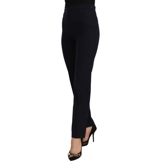 AGLINI Sleek High Waist Straight Cut Pants black-high-waist-polyester-women-straight-pants