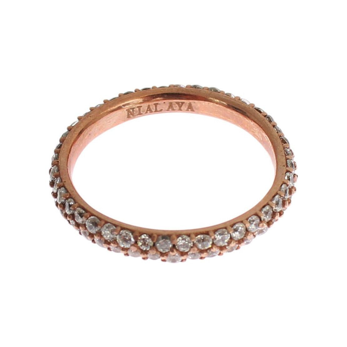 Nialaya Chic Pink Crystal-Encrusted Silver Ring Ring pink-gold-925-silver-clear-cz-ring s-l1600-70-c38cd040-b19.jpg