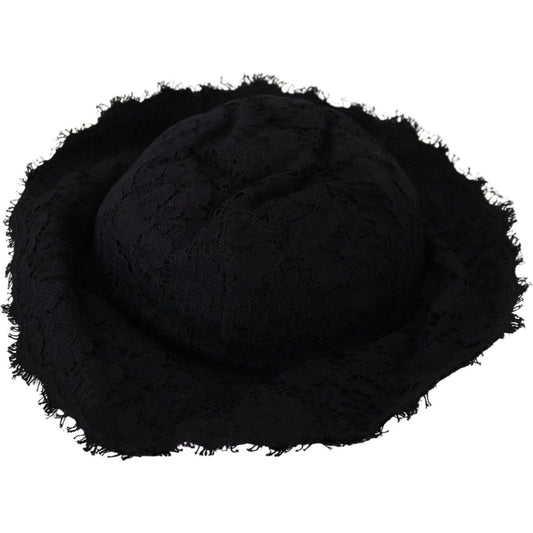 Dolce & Gabbana Elegant Sun-Ready Black Designer Hat black-cotton-wide-brim-shade-hat