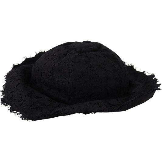 Dolce & Gabbana Elegant Sun-Ready Black Designer Hat black-cotton-wide-brim-shade-hat