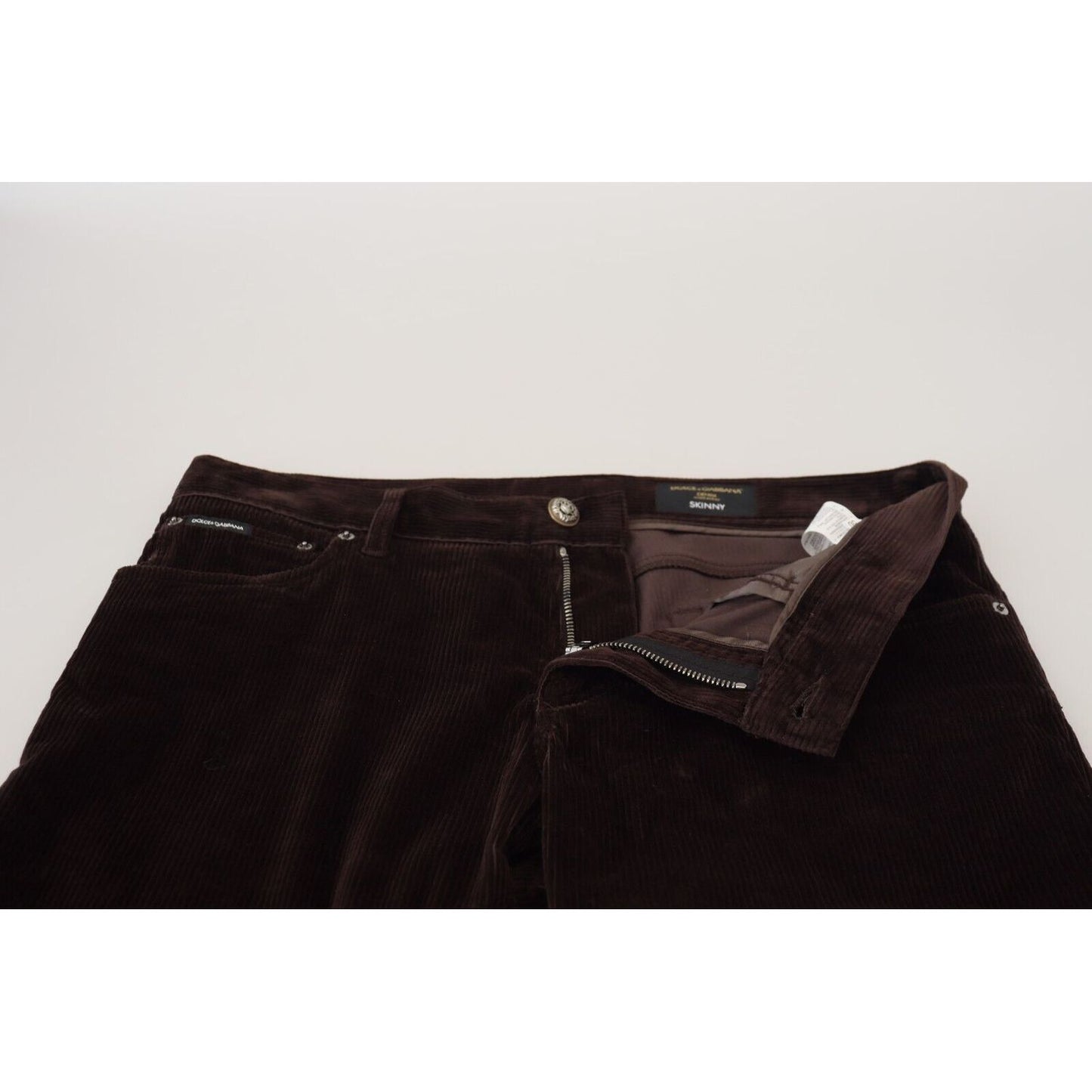 Dolce & Gabbana Elegant Brown Silk Blend Trousers brown-corduroy-men-casual-trouser-pants
