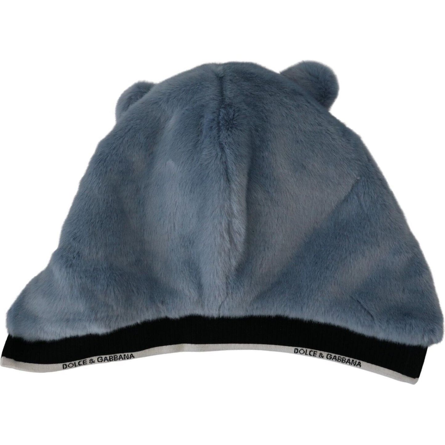 Dolce & Gabbana Stunning Italian Whole Head Hat in Blue blue-bear-fur-whole-head-cap-one-size-polyester-hat