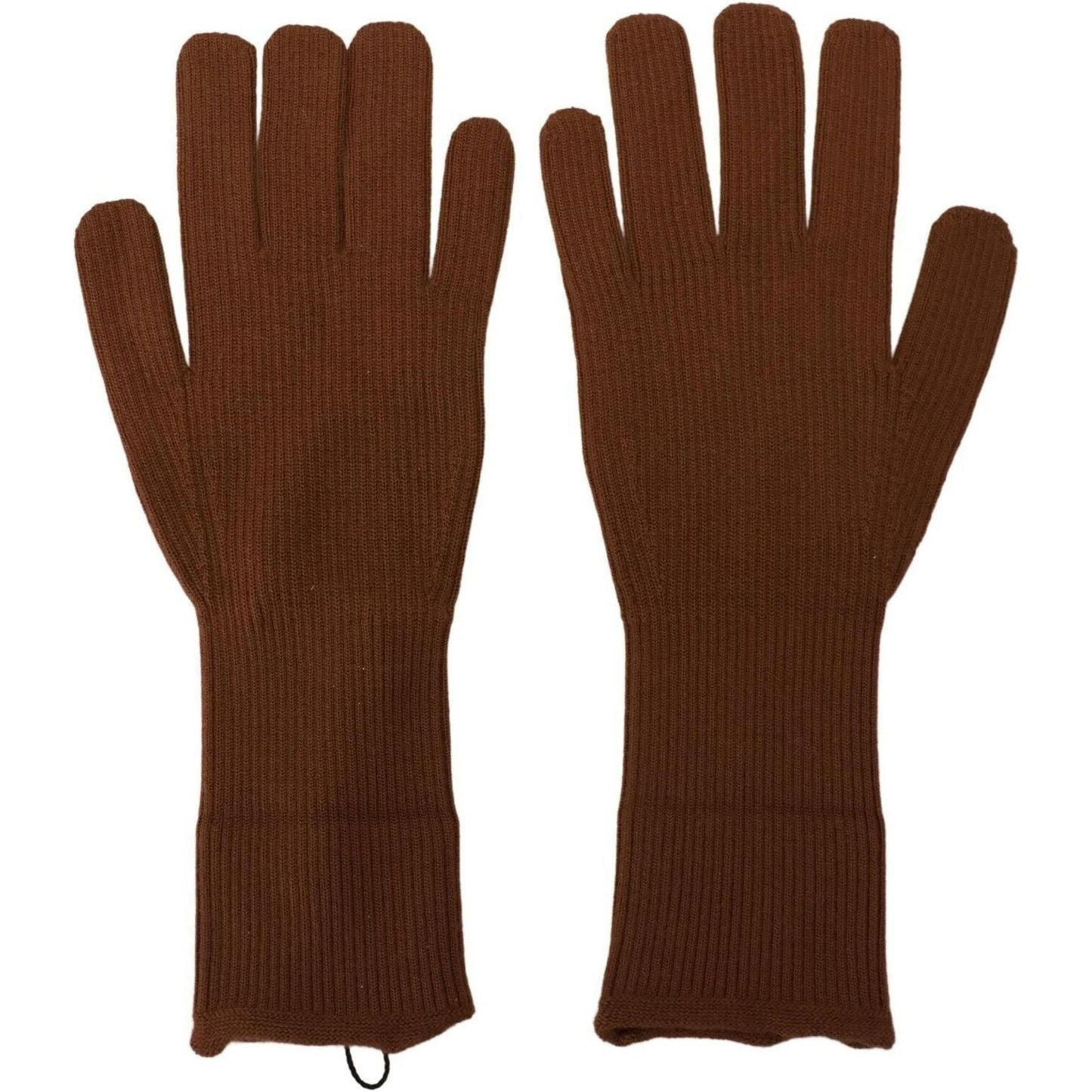 Dolce & Gabbana Elegant Brown Cashmere Winter Gloves brown-cashmere-knitted-hands-mitten-mens-gloves
