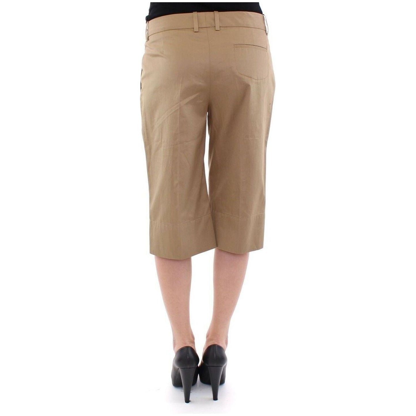 Dolce & Gabbana Elegant Beige Cotton Shorts for Women beige-solid-cotton-shorts-pants